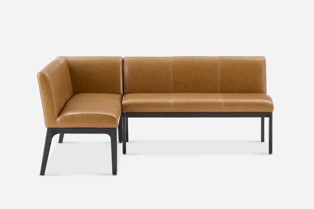 Elliot Leather L-Shape Banquette