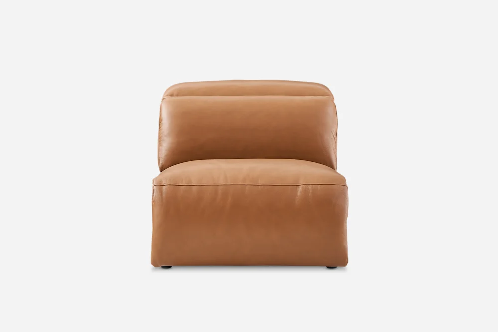 Jaron Leather Armless Sofa 