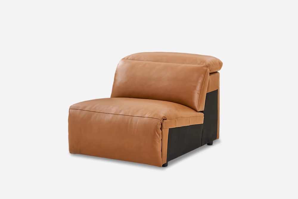 Jaron Leather Armless Sofa