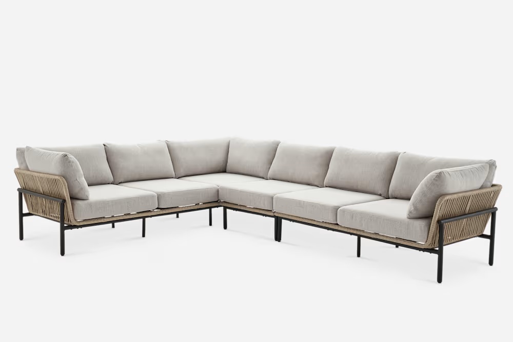 Sierra Outdoor Extended L-Shape Sectional Sofa 