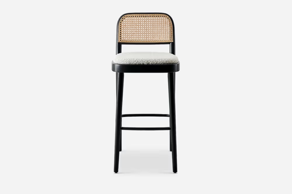 Edith Cane Bar Stool, Black