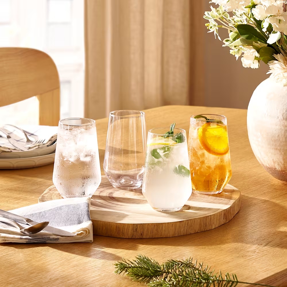 Prism Tall Drinking Glasses, Set of 4