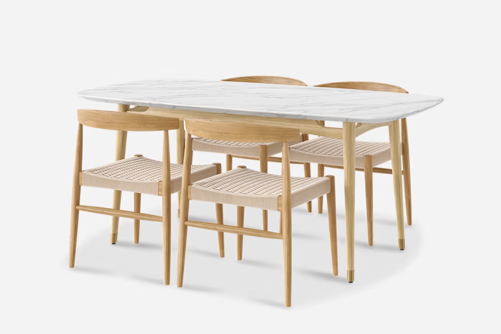 Kelsey Marble Dining Table with Austen Chair Set 
