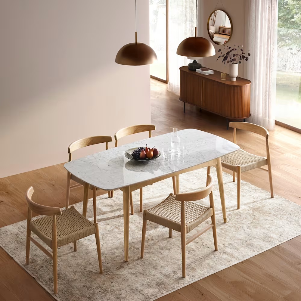 Kelsey Marble Dining Table with Austen Chair Set