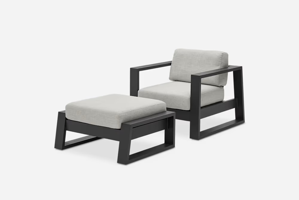 Rio Outdoor Lounge Chair & Ottoman Set 