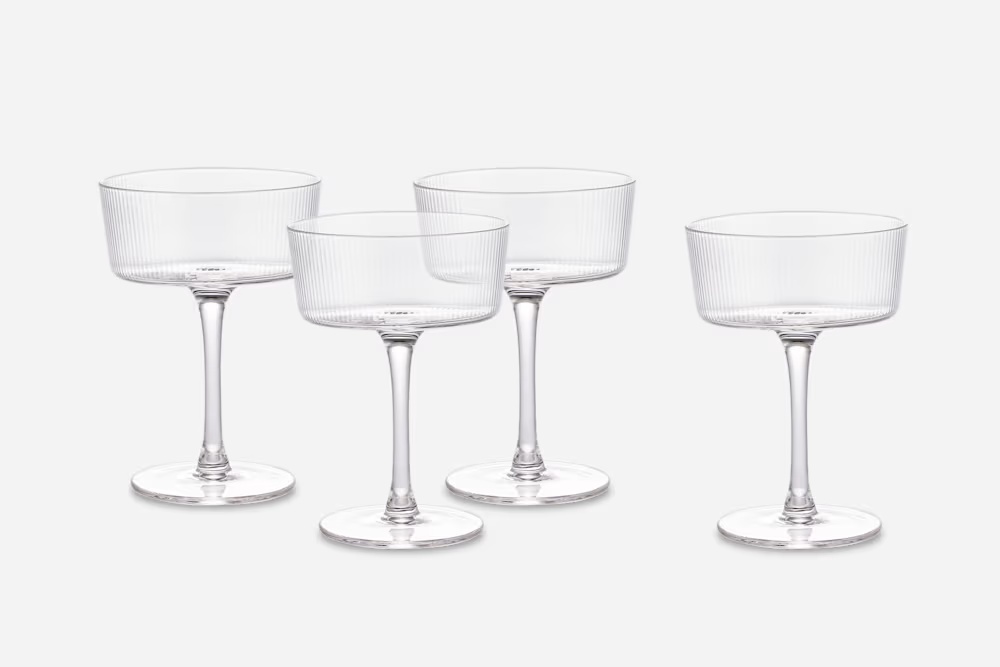 Flute Coupe Glasses, Set of 4 