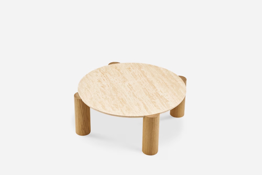 Albie Travertine Round Coffee Table