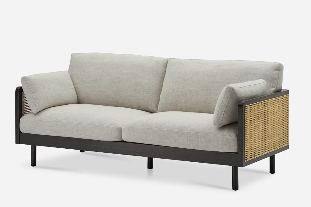 Lucia Cane Sofa, Black 