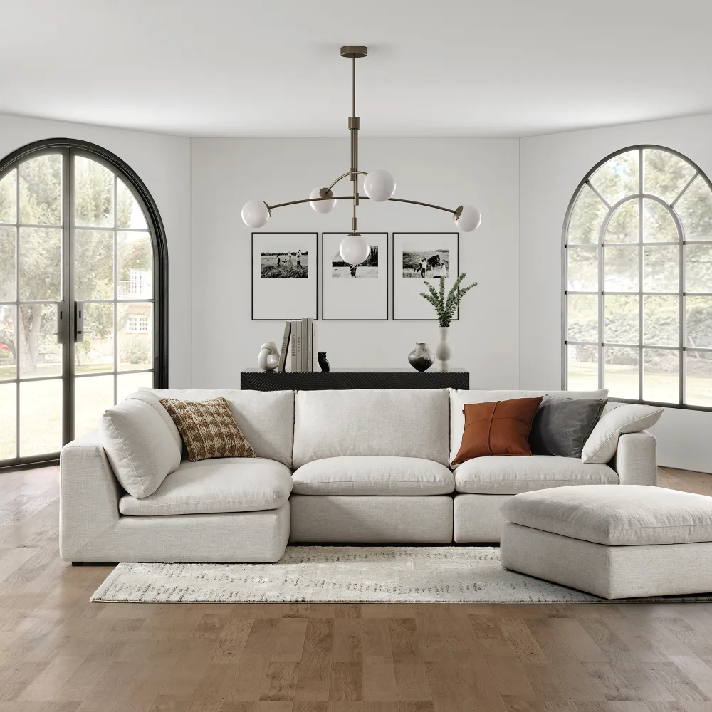 Dawson Chaise Sectional Sofa with Ottoman