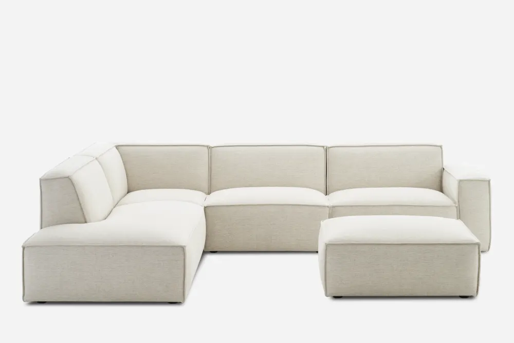 Jonathan Extended Side Chaise Sectional Sofa with Ottoman 