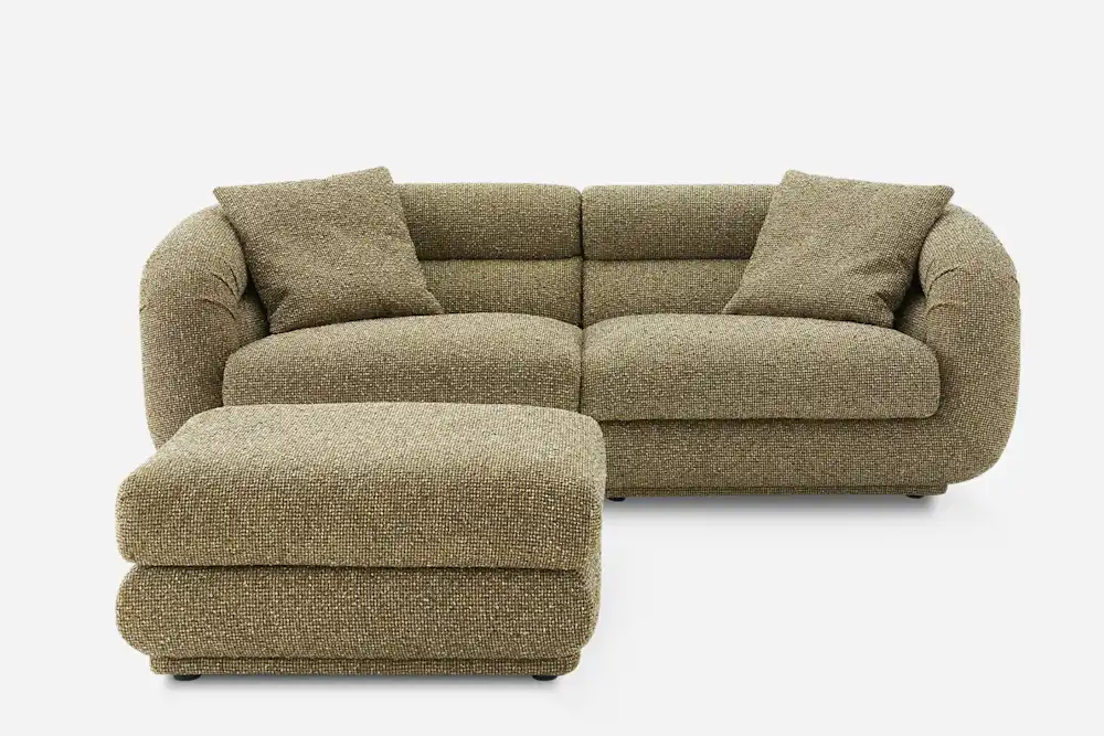 Solari Performance Fabric Sofa with Ottoman 