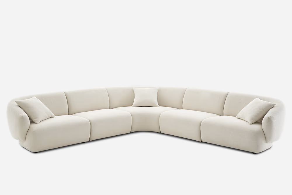 Auburn Performance Fabric Extended L-Shape Sectional Sofa 