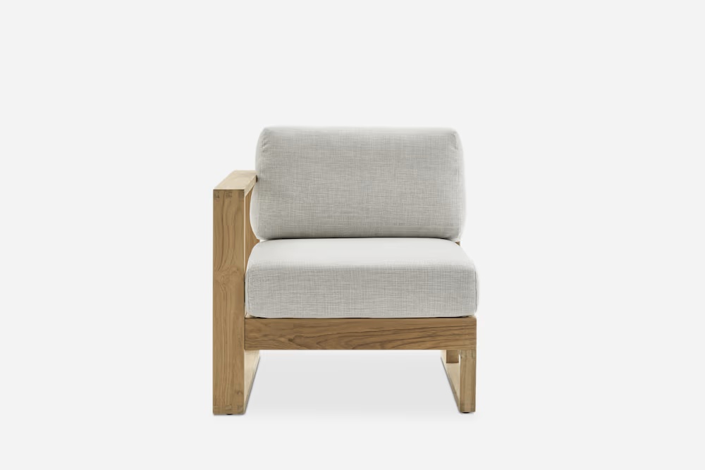 Rio Outdoor Teak Left Facing 1 Seater Sofa 