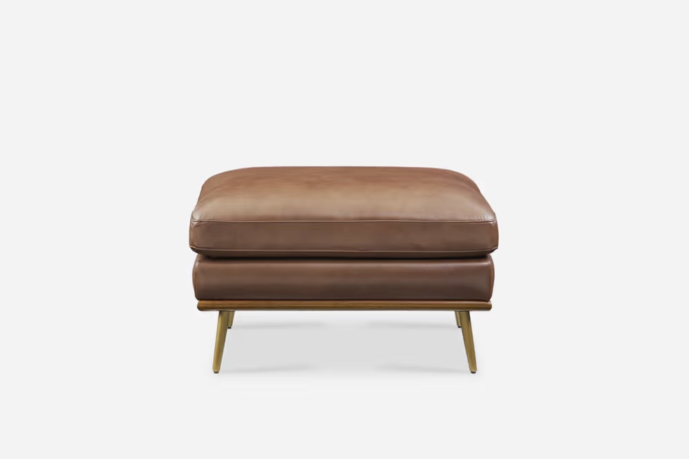 Isaac Leather Ottoman 