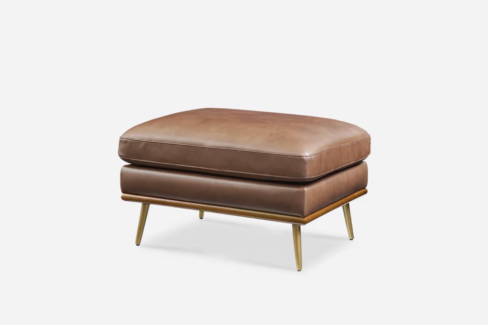 Isaac Leather Ottoman