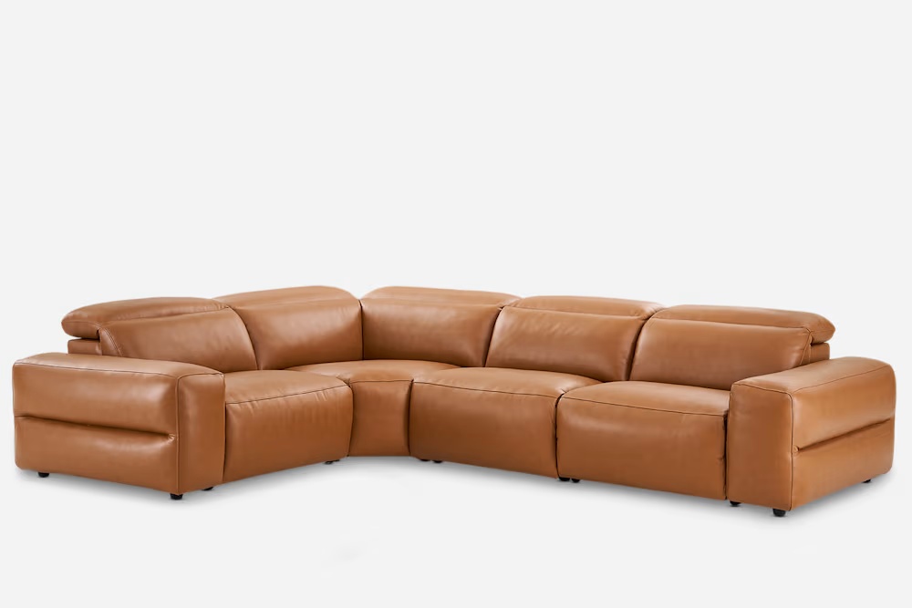 Jaron Leather Recliner Chaise Sectional Sofa 