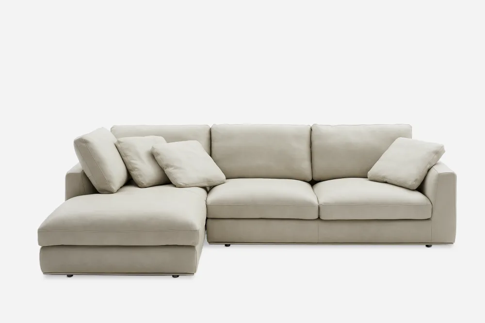 Hamilton Leather Chaise Sectional Sofa 