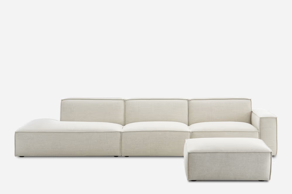 Jonathan Extended Side Chaise Sofa with Ottoman 