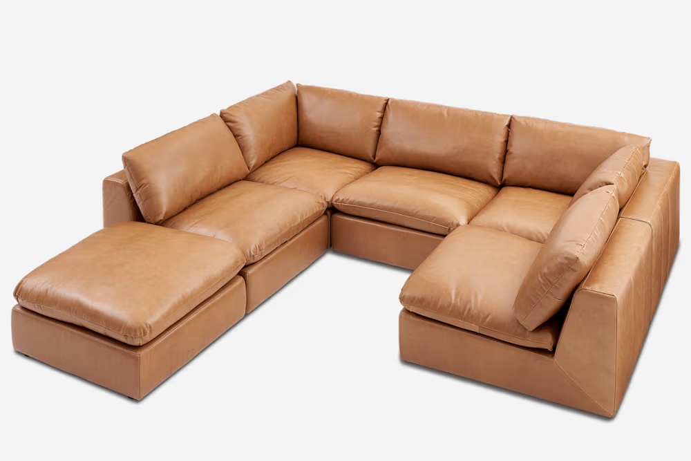 Dawson Leather Pit-Sectional Sofa