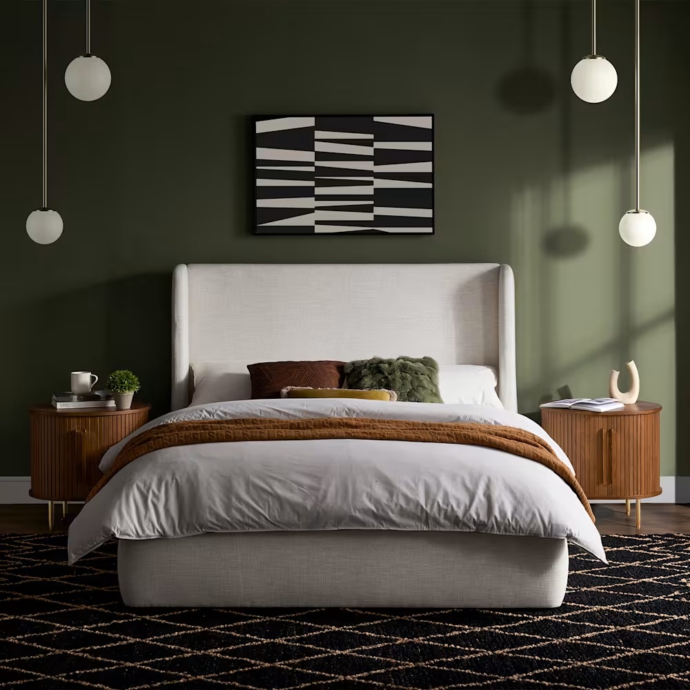 Dalton Bed with 2 Harper Side Table Set