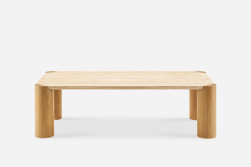 Albie Travertine Rectangular Coffee Table 