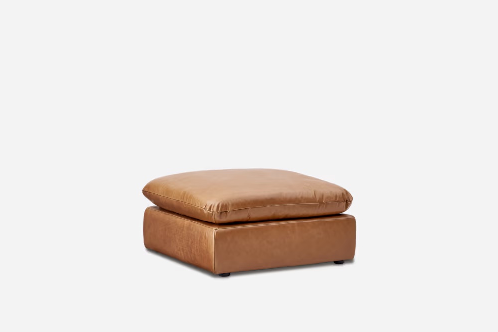 Dawson Leather Small Ottoman