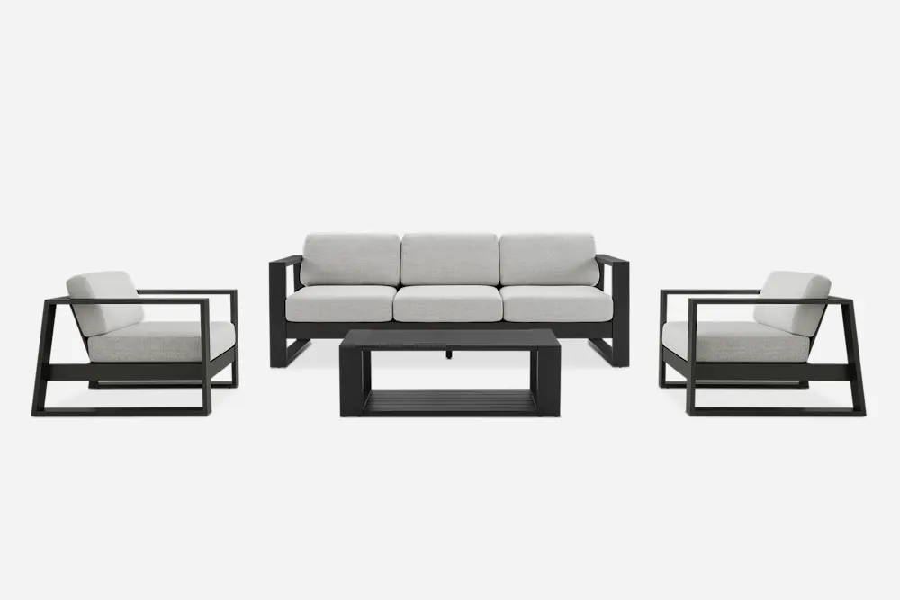 Rio Outdoor Sofa, 2 Lounge Chairs & Table Set 