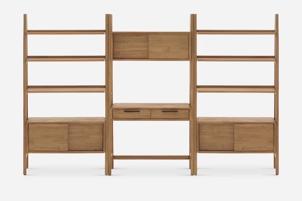 Seb Wall Desk with Bookshelf Set 