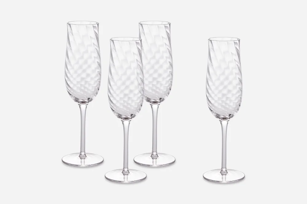 Cascade Champagne Glasses, Set of 4 