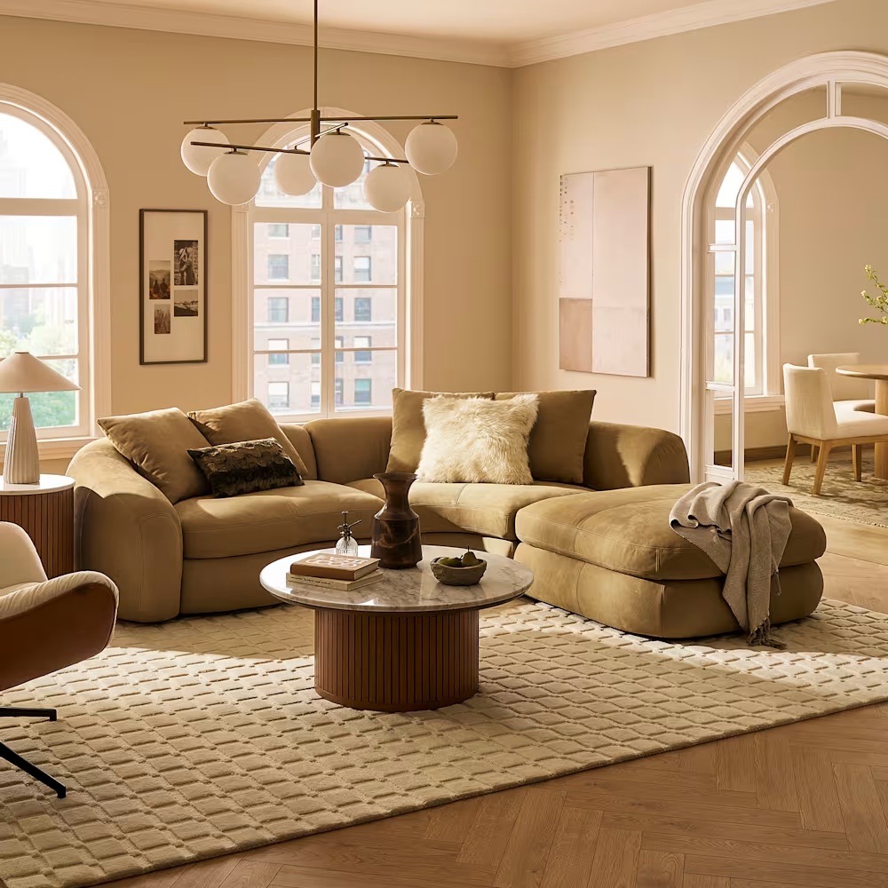 Fable Leather Side Ottoman