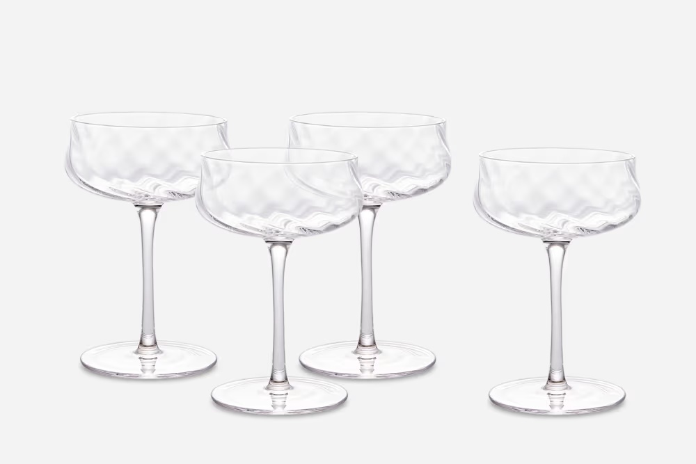 Cascade Coupe Glasses, Set of 4 