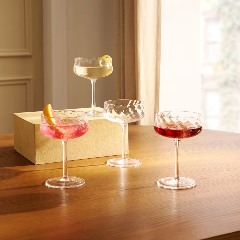 Cascade Coupe Glasses, Set of 4