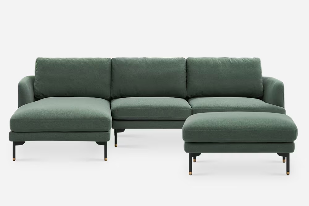 Pebble Chaise Sectional Sofa with Ottoman 