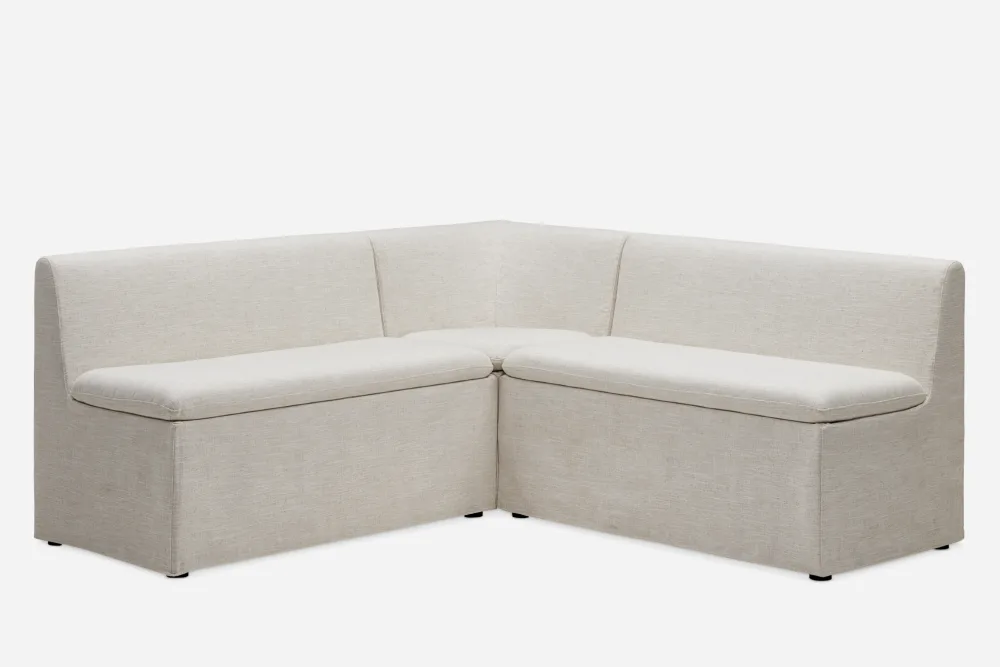 Callie Slipcover Extended L-Shaped Storage Banquette 