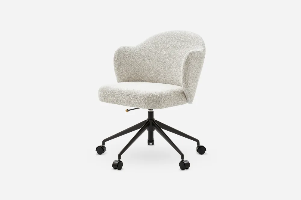 Simone Performance BouclÃ© Office Chair, Matte Black 