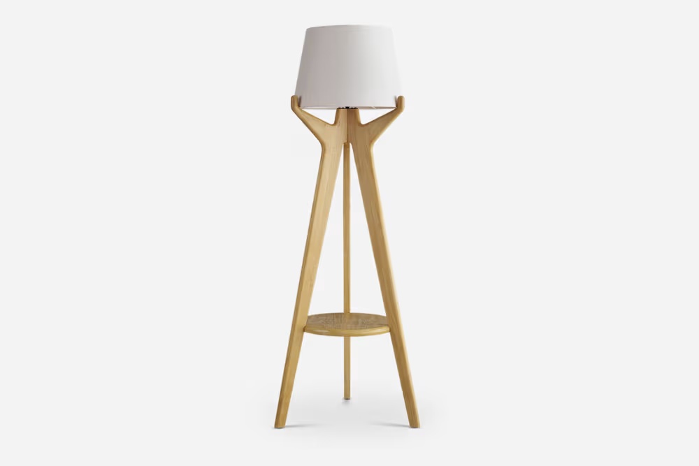 Karo Tripod Floor Lamp, Whitewashed 