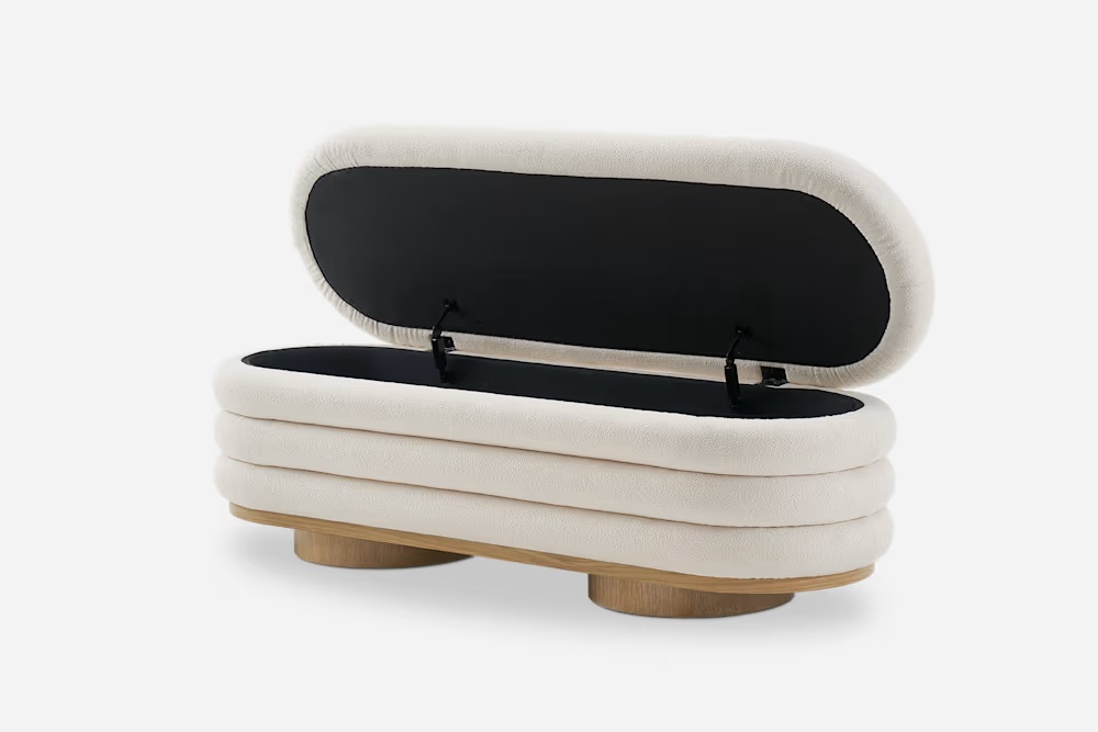 Freida Performance Bouclé Storage Bench