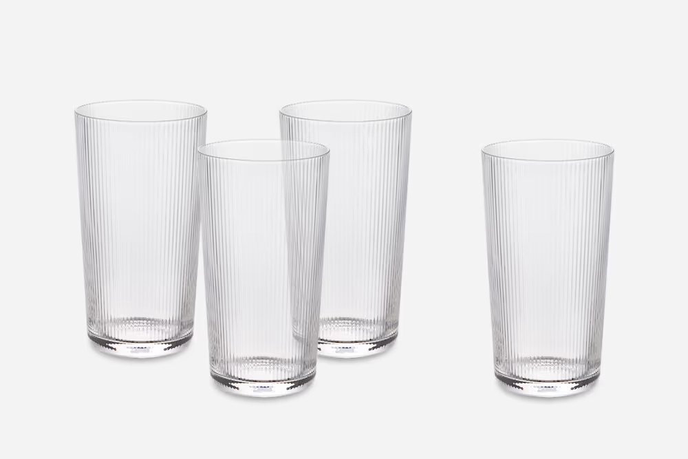 Flute Tall Drinking Glasses, Set of 4 