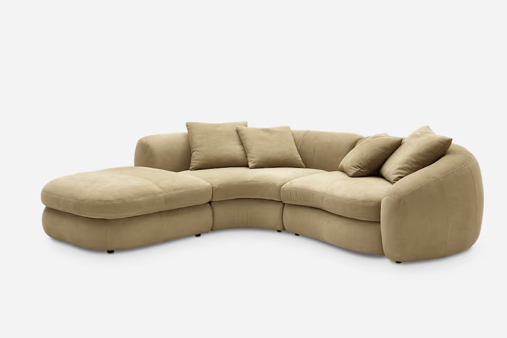 Fable Leather Single Arm Sectional Sofa 