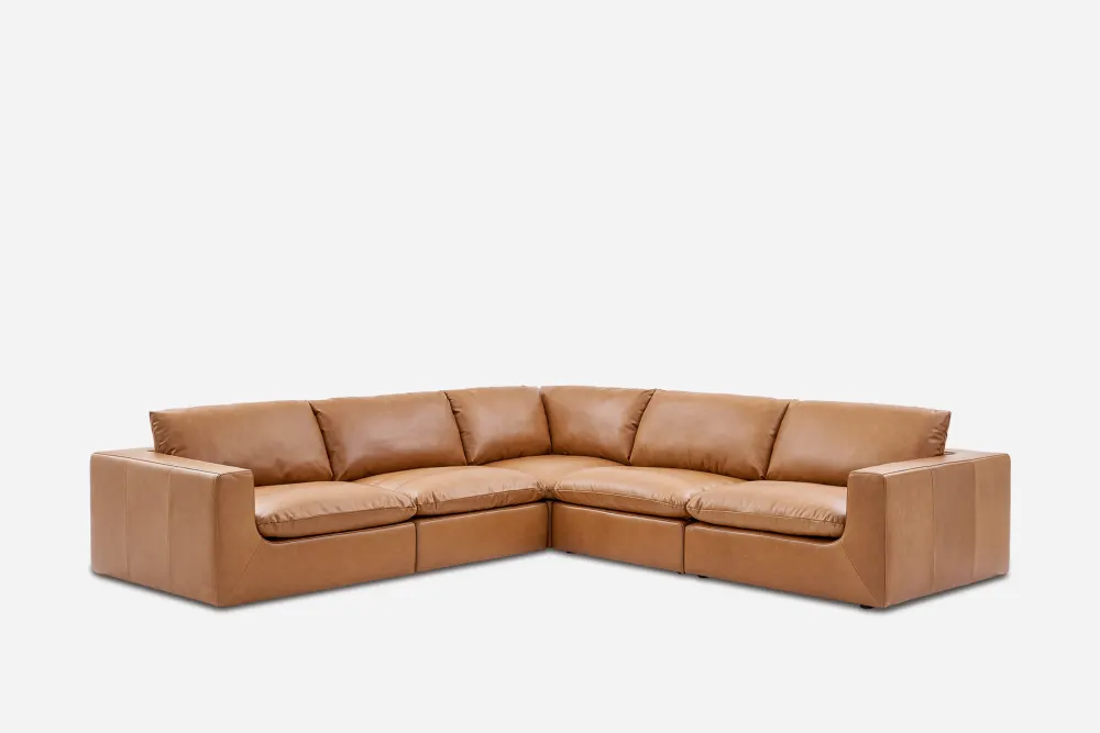 Dawson Leather L-Shape Sectional Sofa 