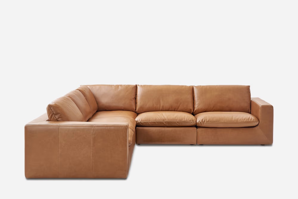 Dawson Leather L-Shape Sectional Sofa
