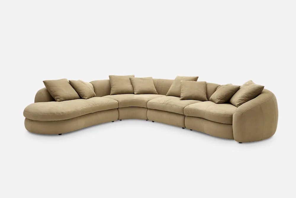 Fable Leather Extended Chaise Sectional Sofa 