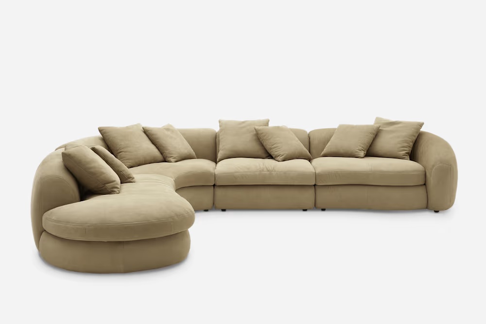 Fable Leather Extended Chaise Sectional Sofa