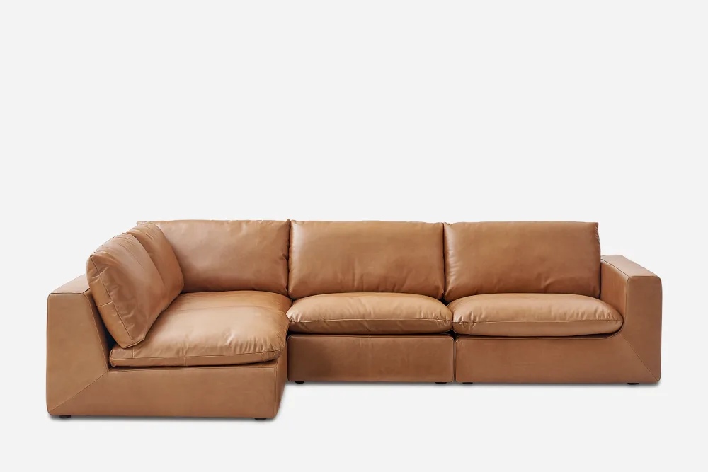Dawson Leather Chaise Sectional Sofa 