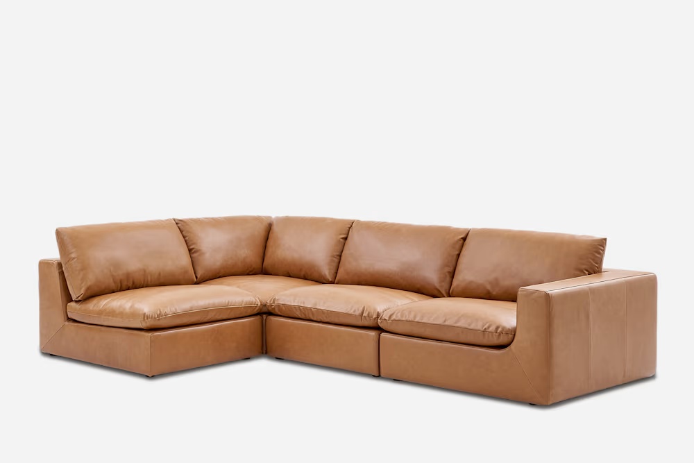 Dawson Leather Chaise Sectional Sofa