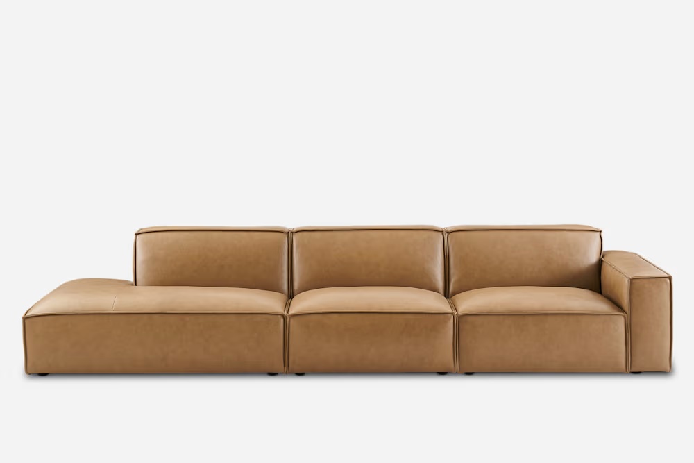 Jonathan Leather Extended Side Chaise Sofa 
