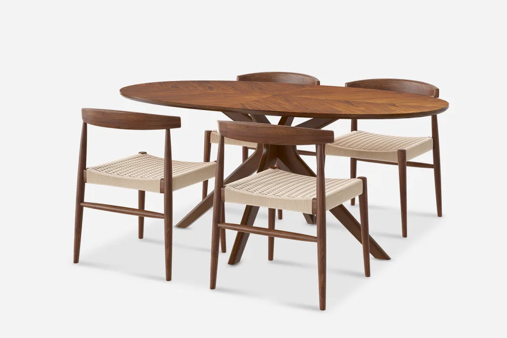 Brighton Oval Dining Table with Austen Chair Set 